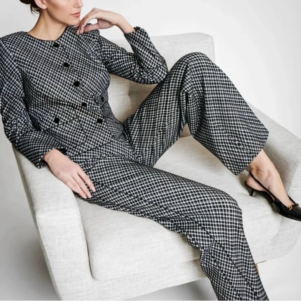 SPANX Ponte Plaid Jacquard Lady Jacket - Picture 3 of 16